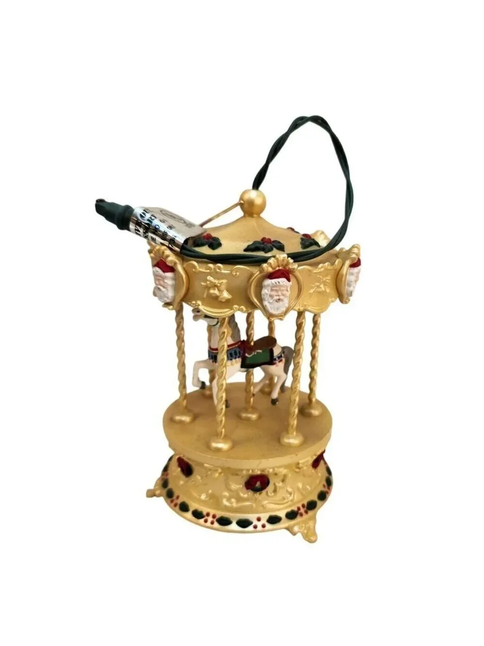 Hallmark Keepsake 1994 Gold Carousel Ornament Tobin Fraley Musical Lights